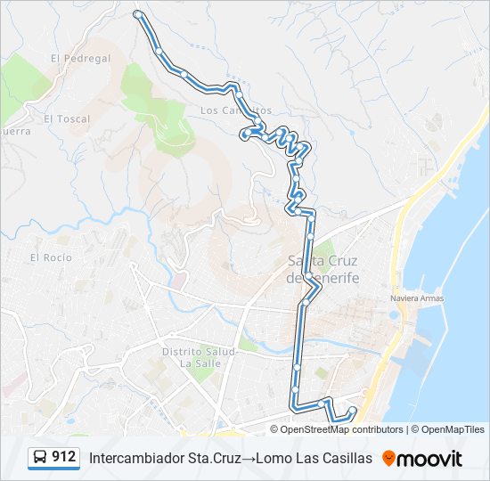 Mapa de 912 de autobús