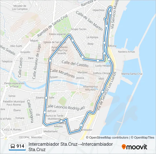 914 Bus Line Map