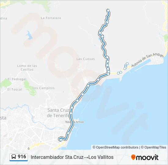 916 Bus Line Map