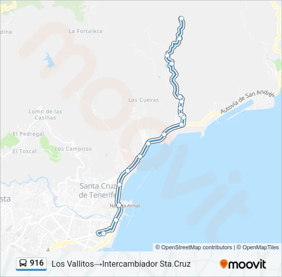916 Bus Line Map