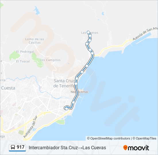 917 bus Line Map