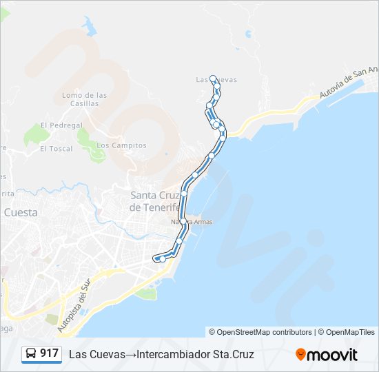 917 Route Schedules Stops Maps Las Cuevas Intercambiador