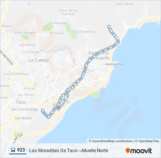 Mapa de 923 de autobús