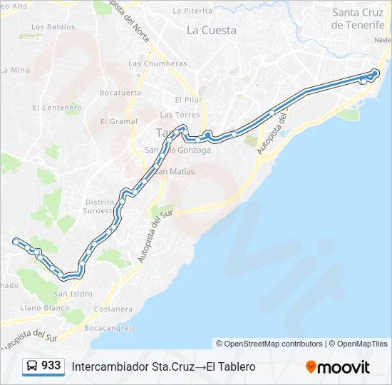 933 Bus Line Map