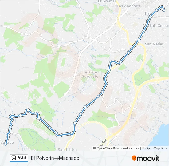 933 Bus Line Map