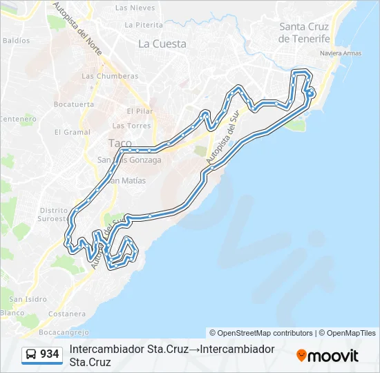 934 Bus Line Map