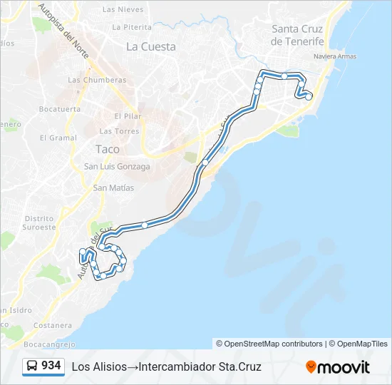 934 Bus Line Map