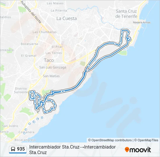 935 Bus Line Map