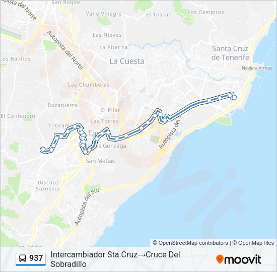 937 Bus Line Map