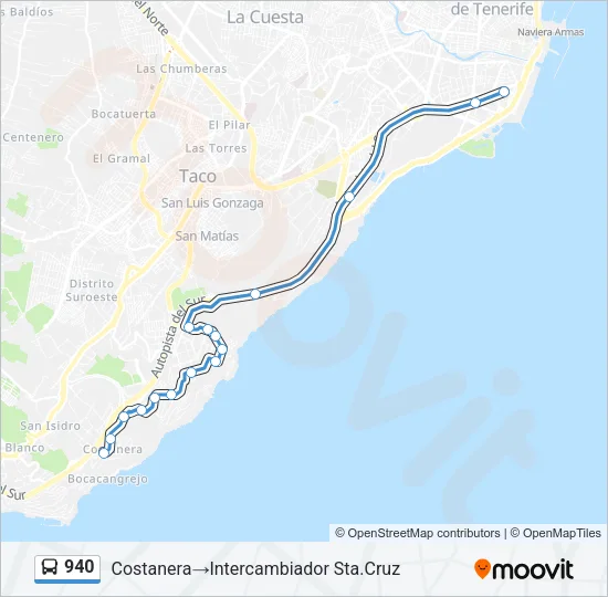 940 Bus Line Map