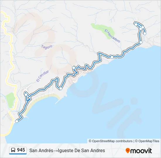 945 Bus Line Map