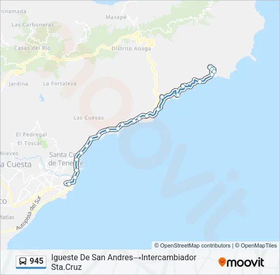 945 Bus Line Map