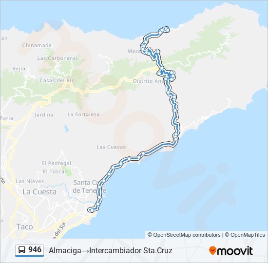 946 bus Mapa de línia