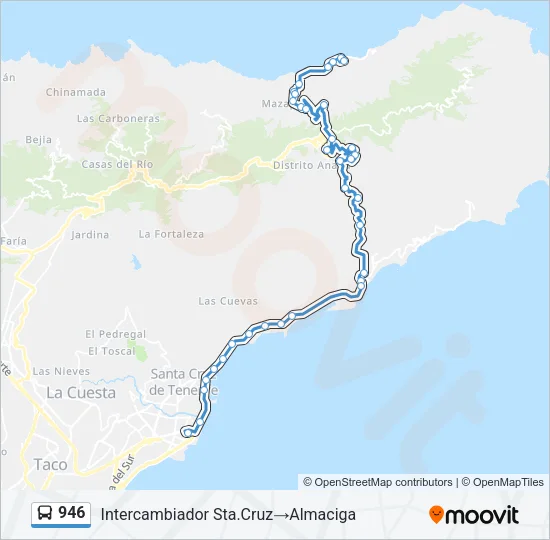 946 Bus Line Map