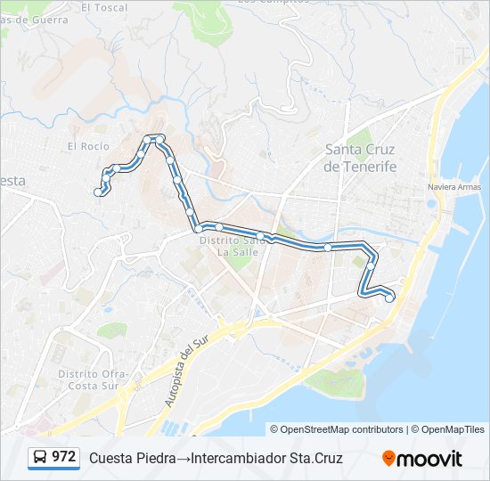 Mapa de 972 de autobús