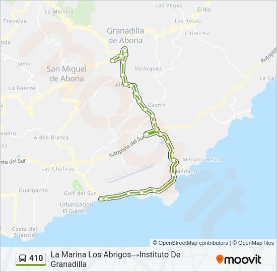 410 Bus Line Map