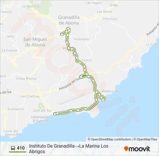 410 Bus Line Map