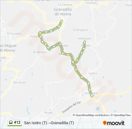 412 Bus Line Map