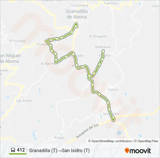 412 Bus Line Map