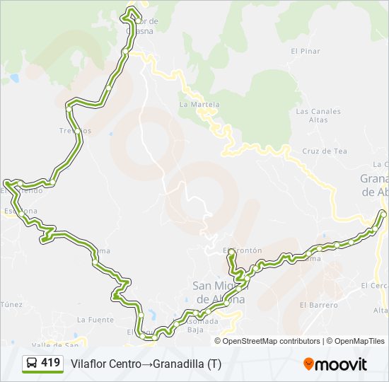 419 bus Line Map