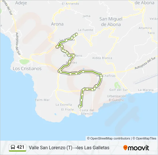 421 Bus Line Map