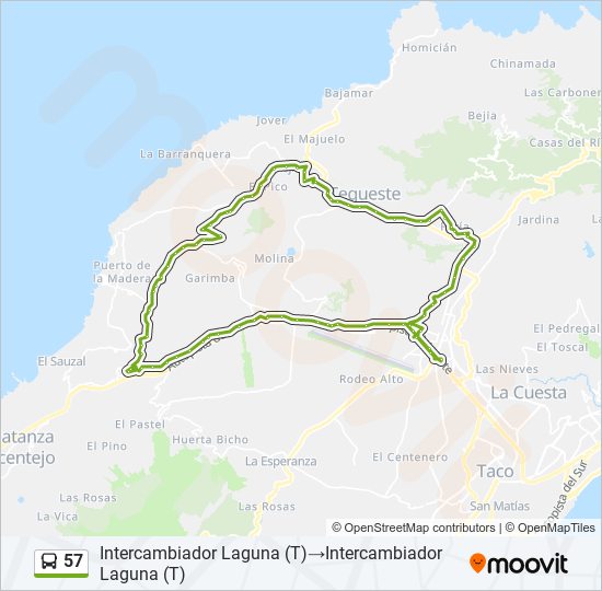 Mapa de 57 de autobús