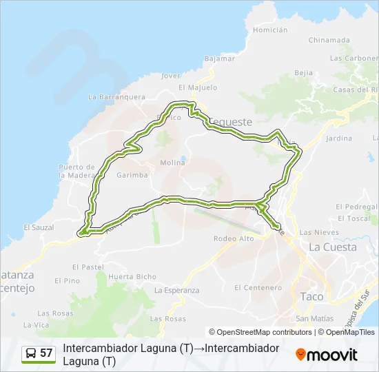 57 Bus Line Map