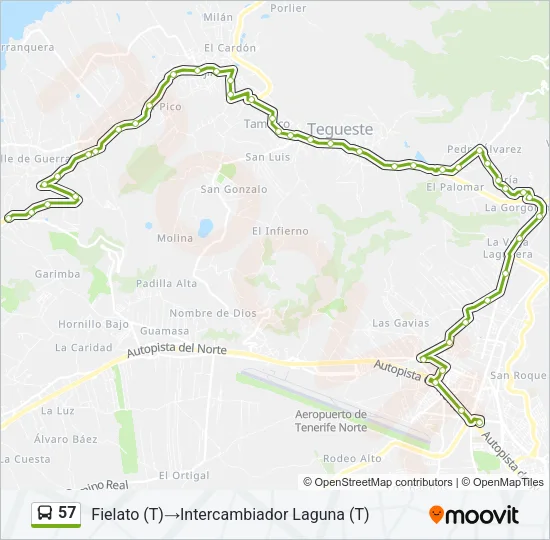 57 Bus Line Map