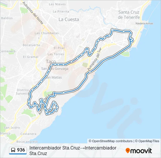 936 Bus Line Map