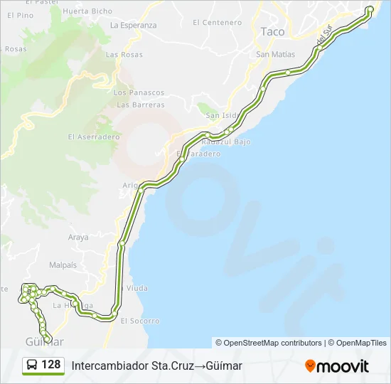 128 Bus Line Map
