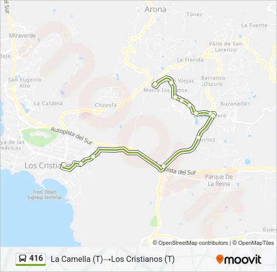 416 Bus Line Map