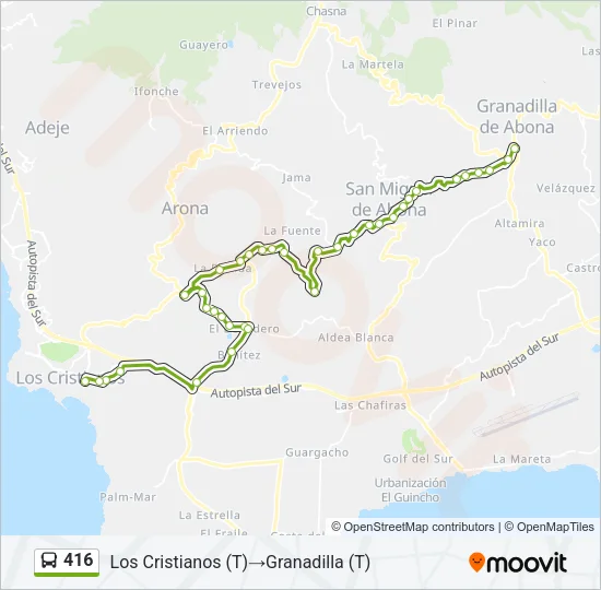 416 Bus Line Map