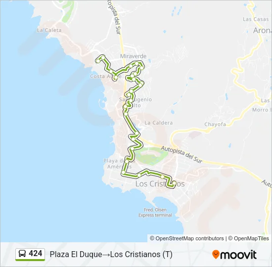 424 Bus Line Map
