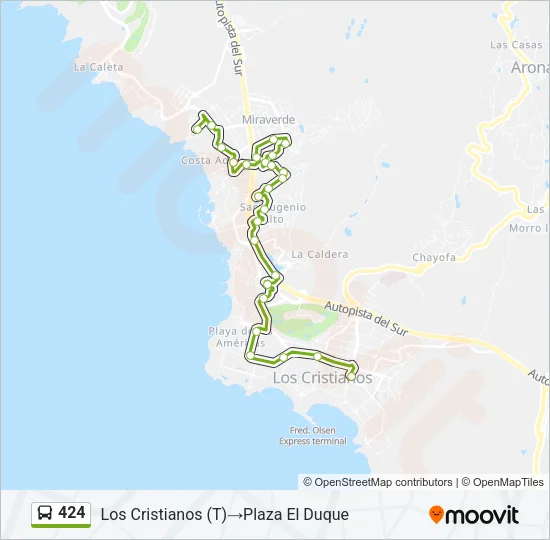 424 Bus Line Map