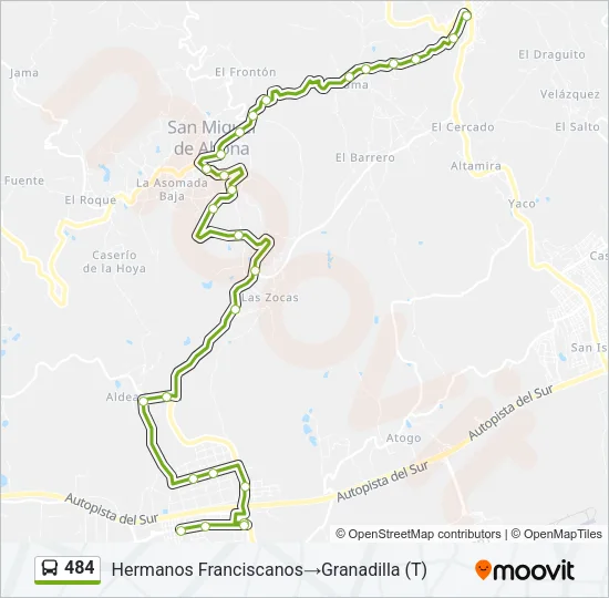 484 Bus Line Map
