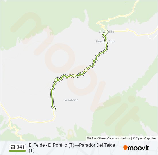 Mapa de 341 de autobús