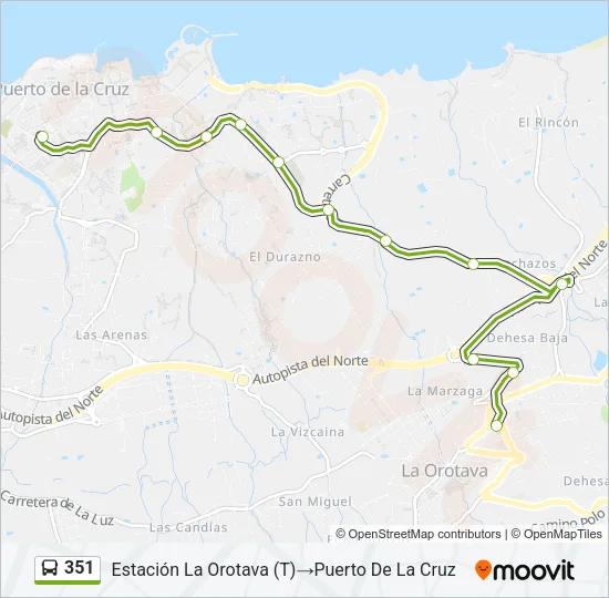 351 Bus Line Map
