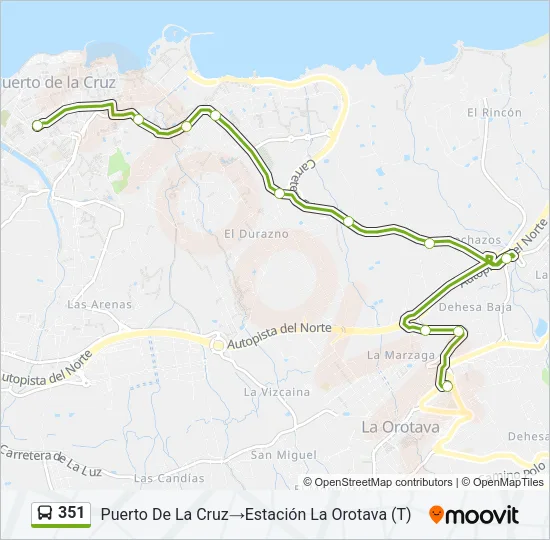 351 Bus Line Map