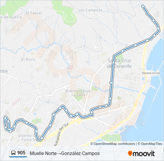 905 bus Line Map