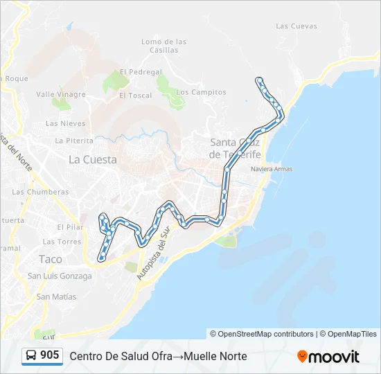 905 Bus Line Map