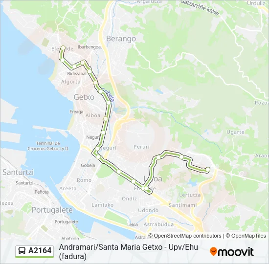 A2164 Bus Line Map