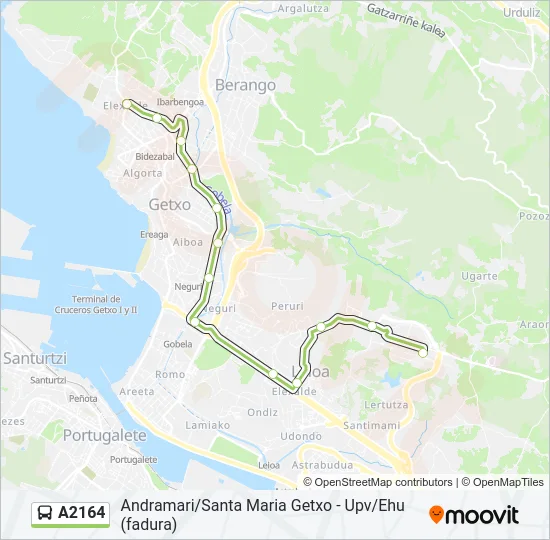 A2164 Bus Line Map