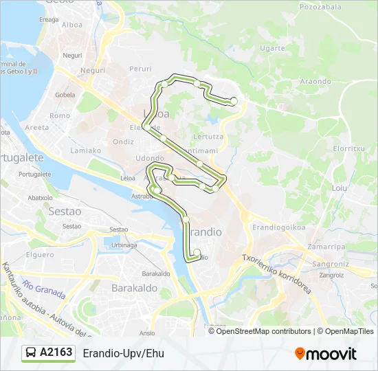 A2163 Bus Line Map
