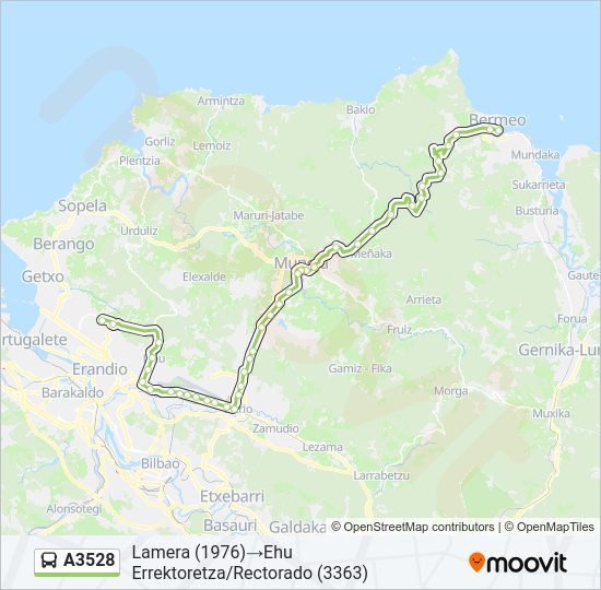 Mapa de A3528 de autobús