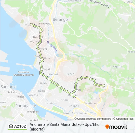 A2162 Bus Line Map