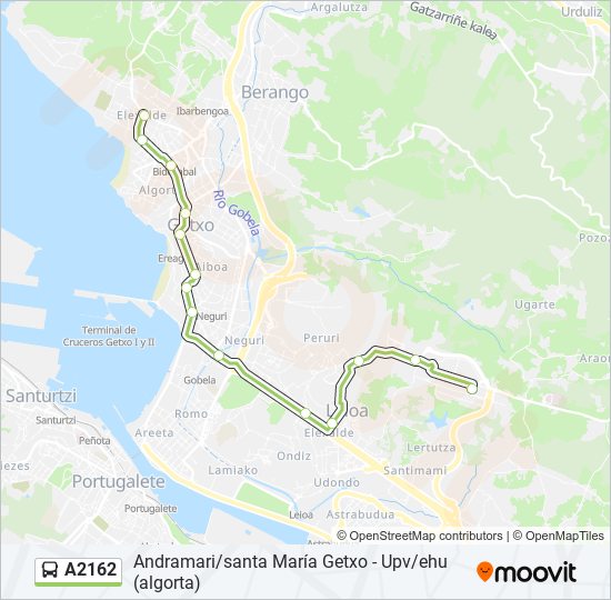 Mapa de A2162 de autobús