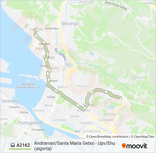 A2162 Bus Line Map