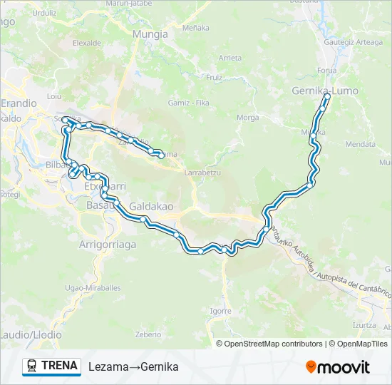 TRENA Train Line Map