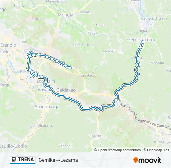 TRENA Train Line Map
