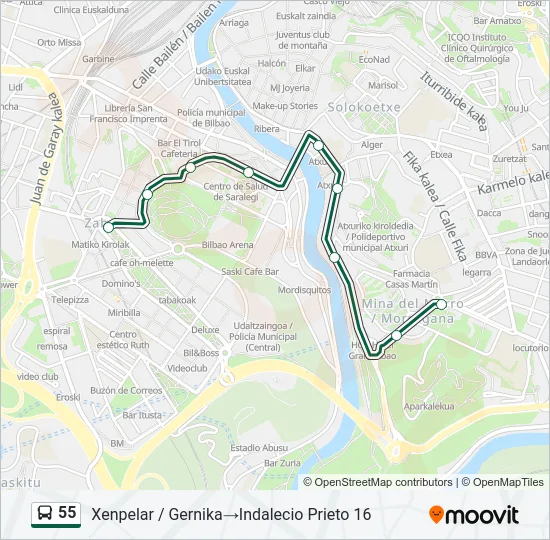 55 Bus Line Map